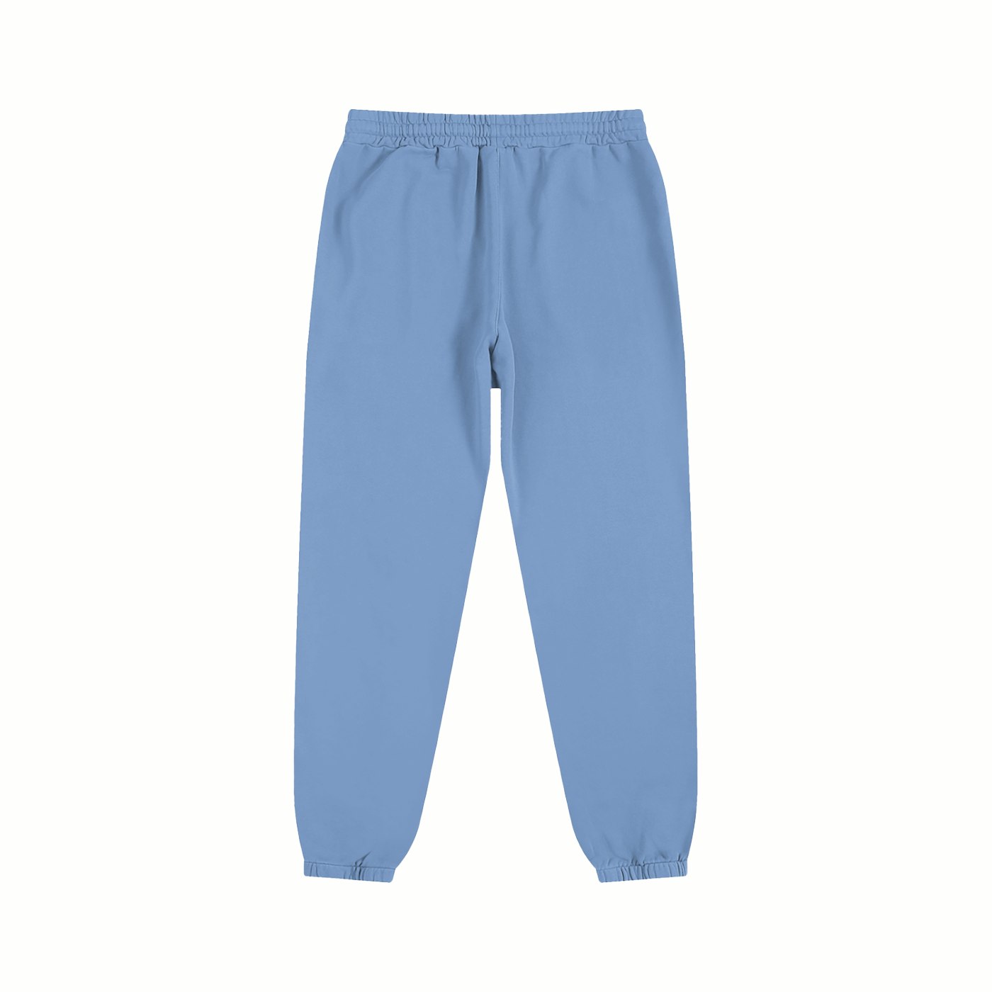 Light blue sweatpants on a white background